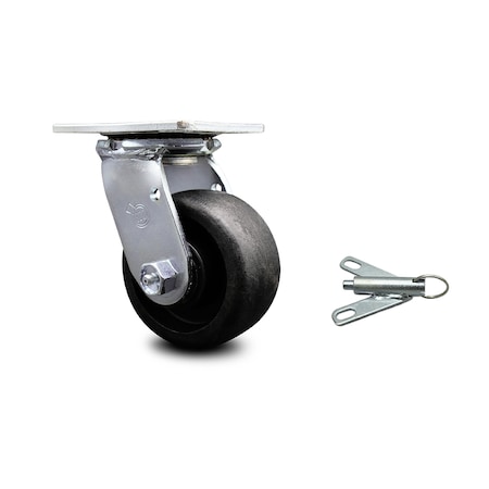 Service Caster 4 Inch Glass Filled Nylon Swivel Caster with Roller Bearing and Swivel Lock SCC SCC-30CS420-GFNR-BSL